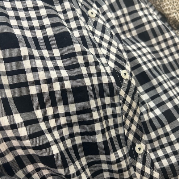 Talbots Plaid Check Metallic thread Button Down Shirt - Picture 3 of 9